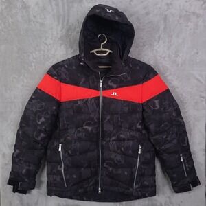J.Lindeberg Crillon Down Jacket Men 2XL Full Zip Hooded Ski  Snowboard 2L